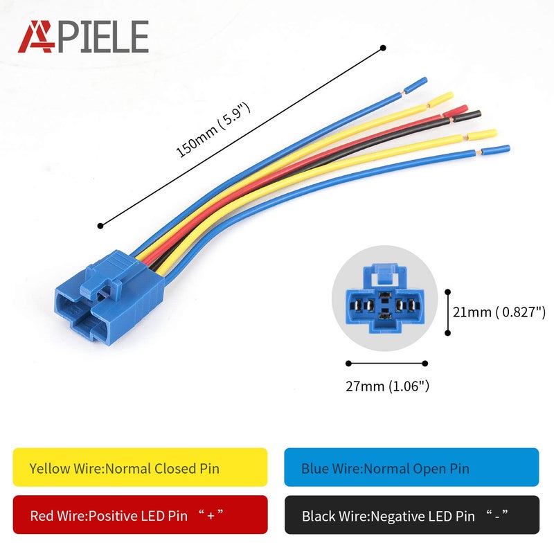 APIELE 22mm Momentary Push Button Switch 12V Angel Eye LED Waterproof Stainless Steel Round Metal Self-Reset 7/8'' 1NO 1NC with Pigtail (Blue) - Image 4